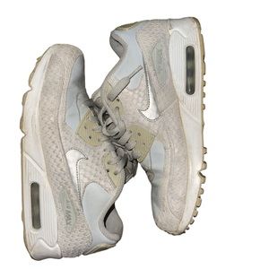 WOMENS OG NIKE AIR MAX 90 GREY SNAKESKIN PURE PLATINUM GREY SZ 8 RARE RETRO QS